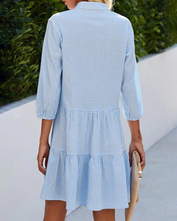 Asteria Summer Check Dress With Flowing Silhouette