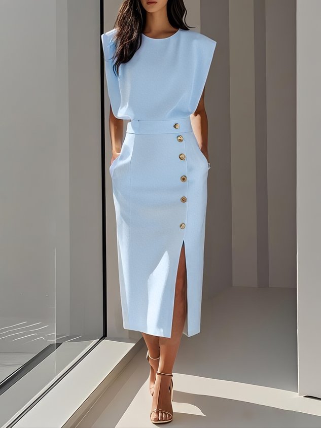 Azureline Effortless Charm Midi Dress Edition For Everyday Wear Seasonal Wardrobe