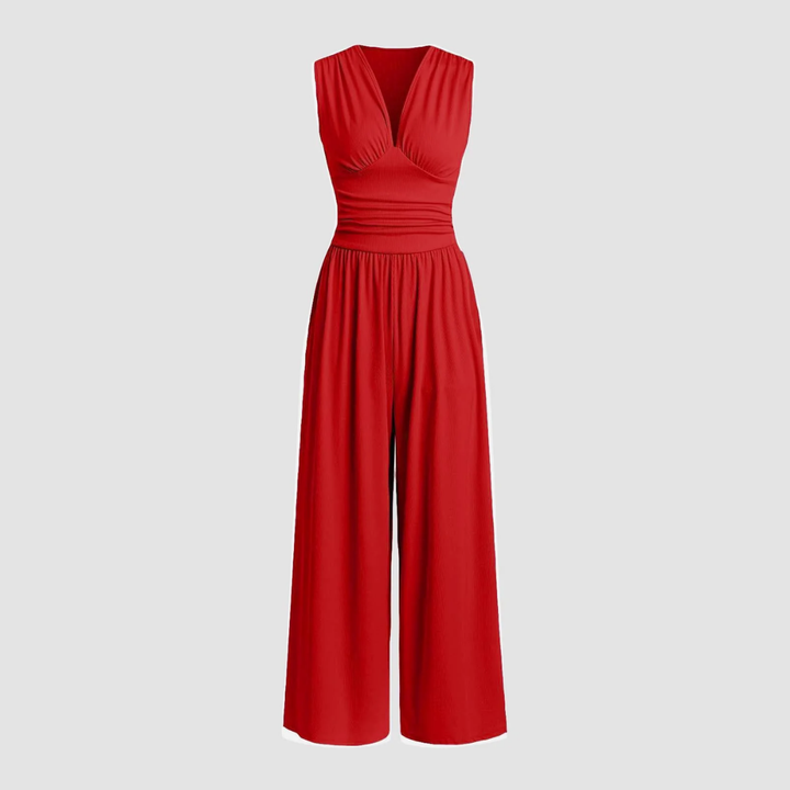 AstraLine Stretch Comfort Wide-Leg Jumpsuit Edition For Everyday Sophistication And Comfort