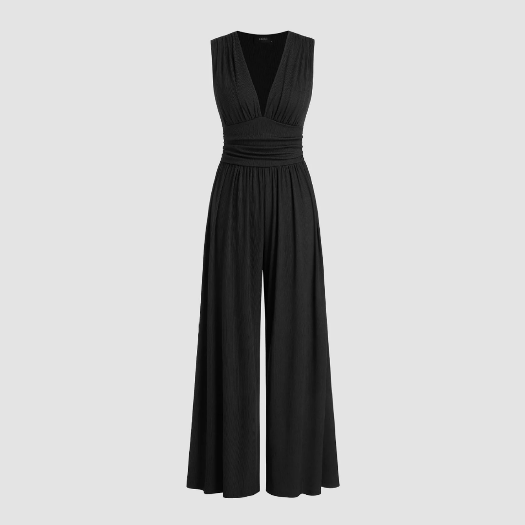 AstraLine Stretch Comfort Wide-Leg Jumpsuit Edition For Everyday Sophistication And Comfort
