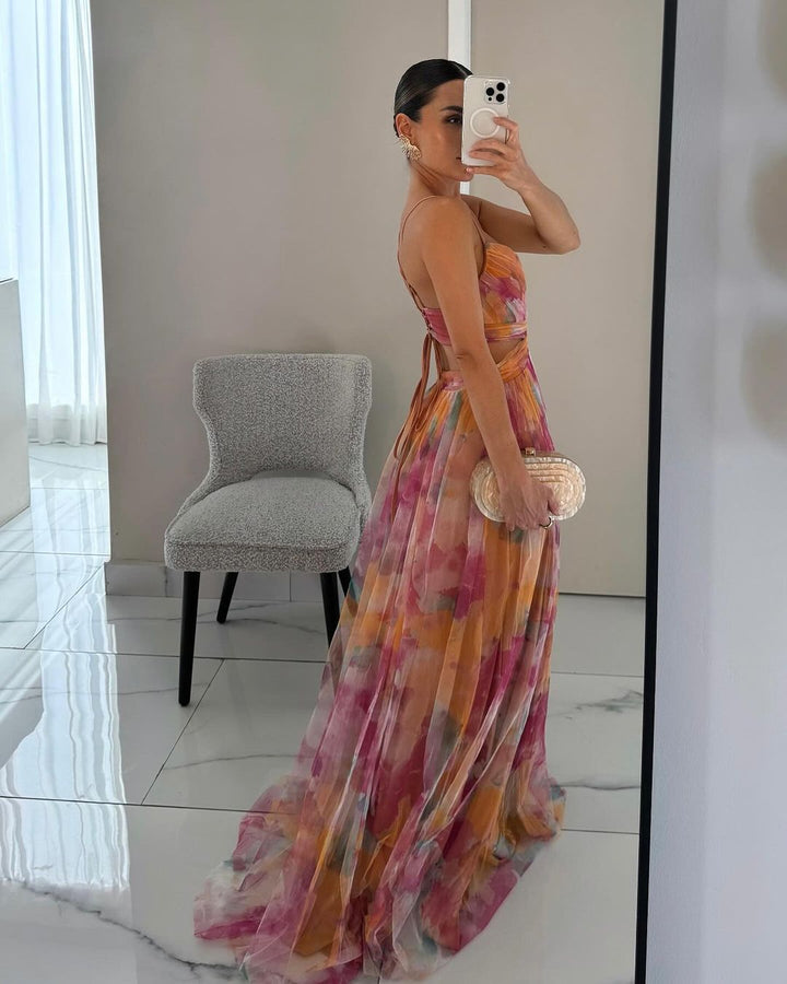 Nova Women's Elegant Floral Maxi Dress For Spring Wear