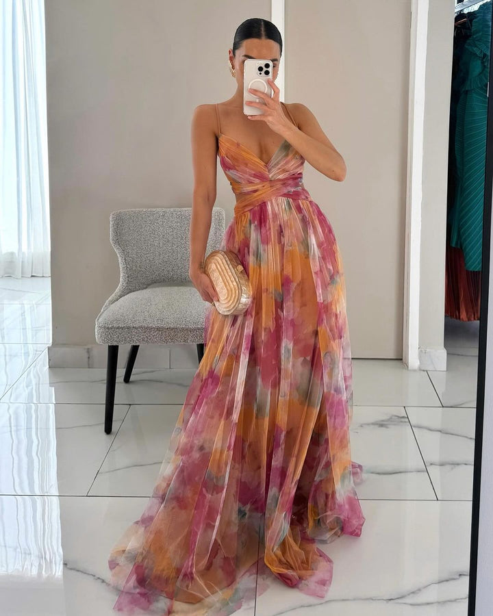 Nova Women's Elegant Floral Maxi Dress For Spring Wear