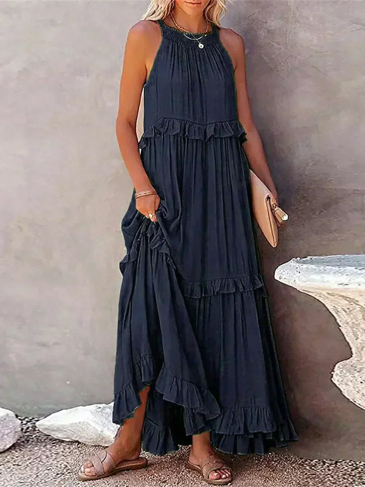 Elara Elegant Sleeveless Dress With Delicate Ruffles