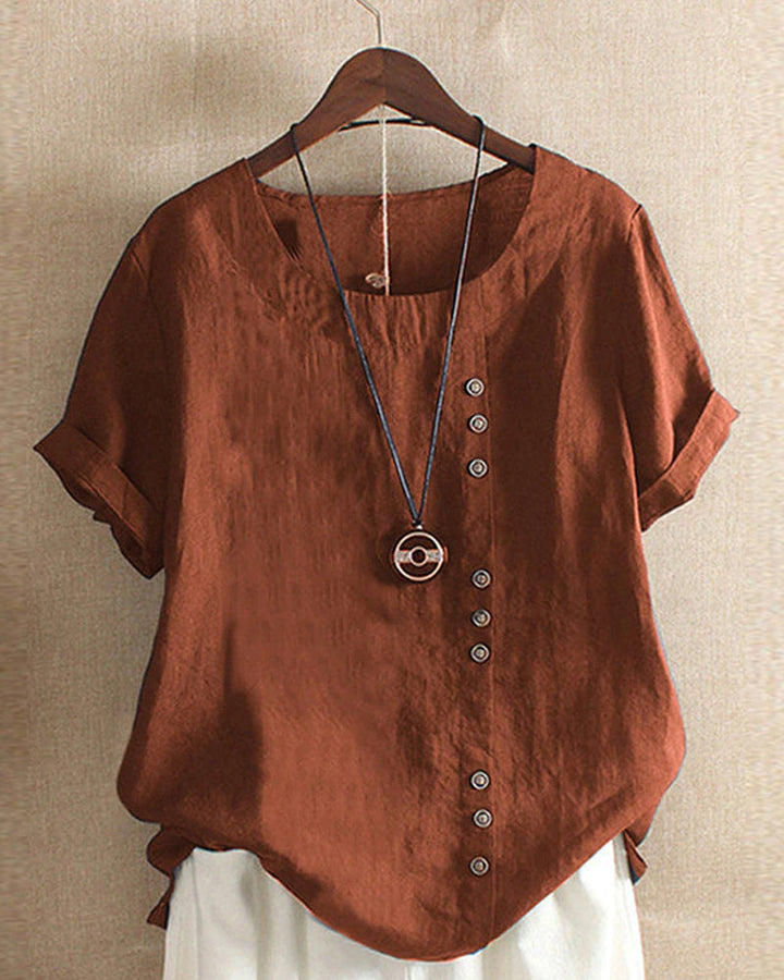 Luma Women's Summer Button Detailing Casual Blouse