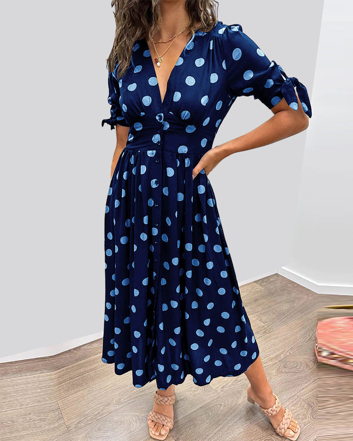 Larkhaven Elegant Polka Dot Dress For Women Everyday Casual Office Wear