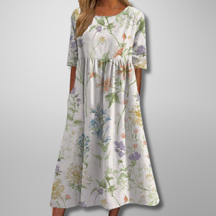 Nova Casual Flowery Midlength Dress Gown Wardrobe Collection