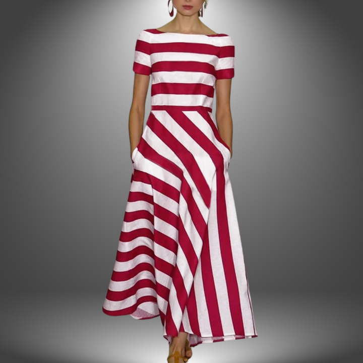 Handcrafted Striped Maxi Dress By LumaThread Atelier