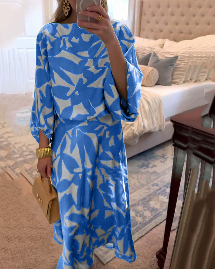 Nova Two-Piece Printed Set With Lantern Sleeves From The Aurora Line