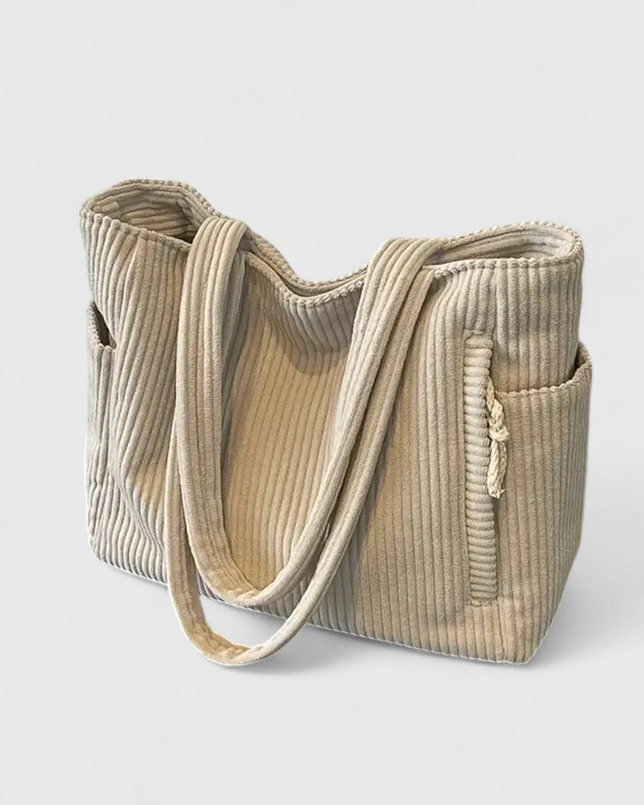 Aurelle Luxurious Ribbed Handbag In Elegant Classic Style And Grace