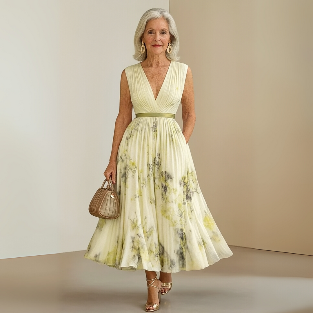 Azure Blossom Women's Flowy Sleeveless Summer Maxi Dress