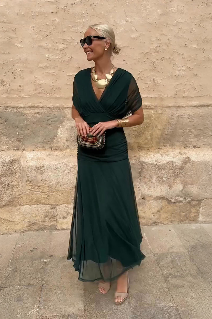 Aurelia Elegant V-Neck Fantasy Party Maxi Dress For Evening Occasions Glamour