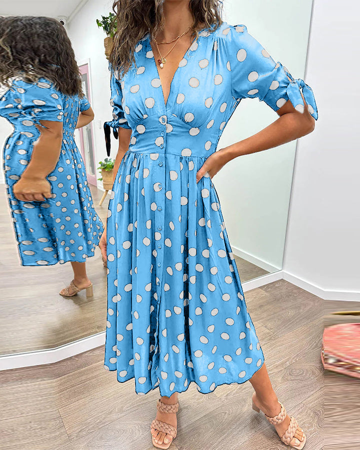 Larkhaven Elegant Polka Dot Dress For Women Everyday Casual Office Wear