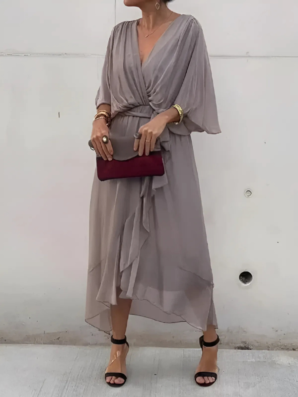 Aveline Wrap Midi Dress Timeless Silhouette For Any Occasion