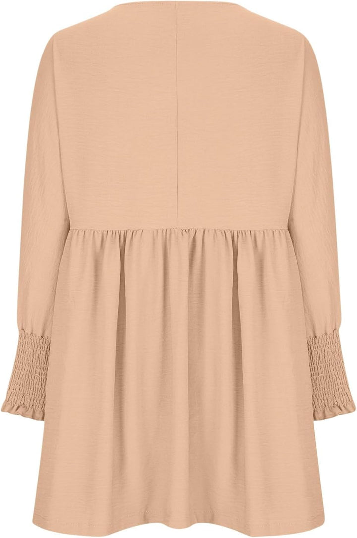 Novae Bloom Ruched Summer Day Dress For Womens Everyday Casual Wardrobe