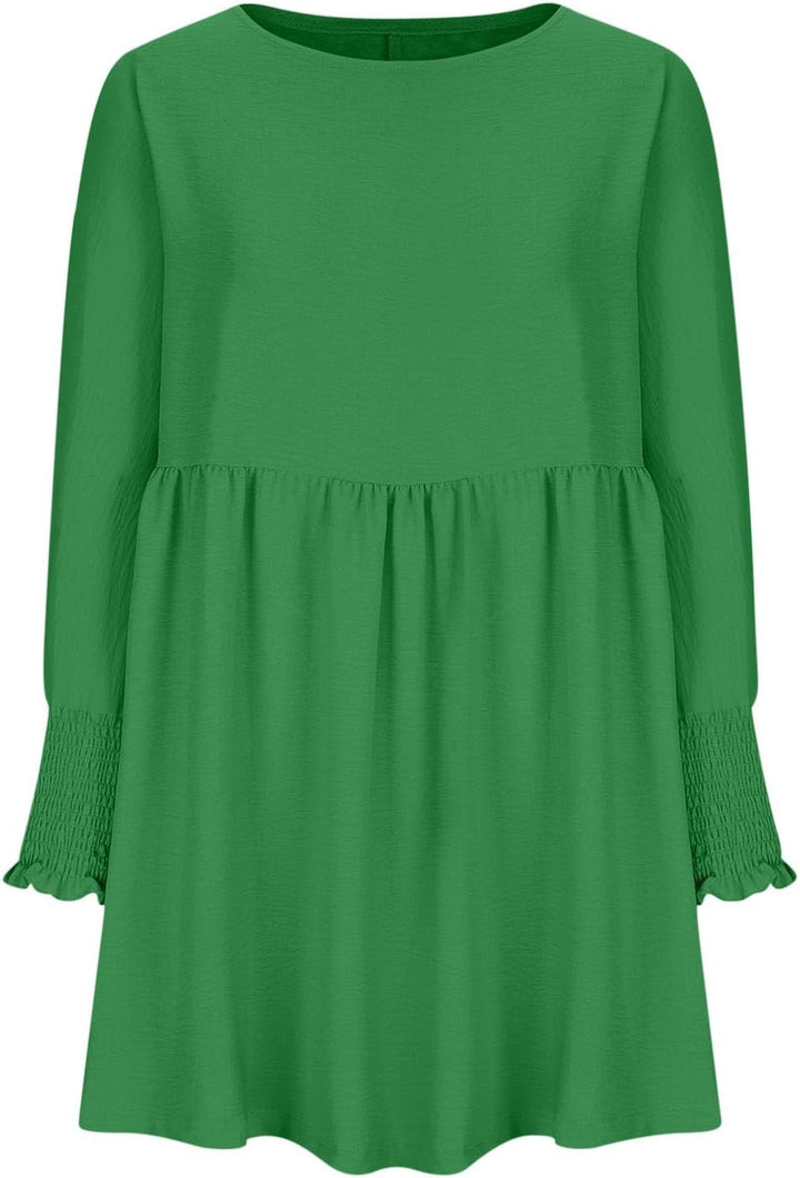 Novae Bloom Ruched Summer Day Dress For Womens Everyday Casual Wardrobe