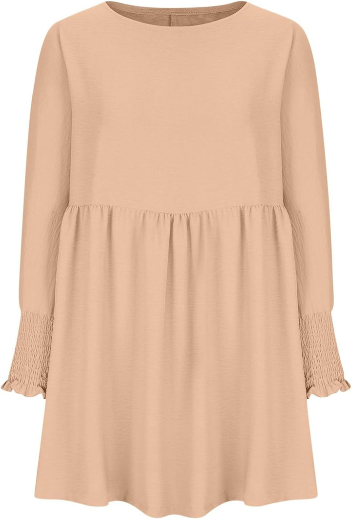 Novae Bloom Ruched Summer Day Dress For Womens Everyday Casual Wardrobe