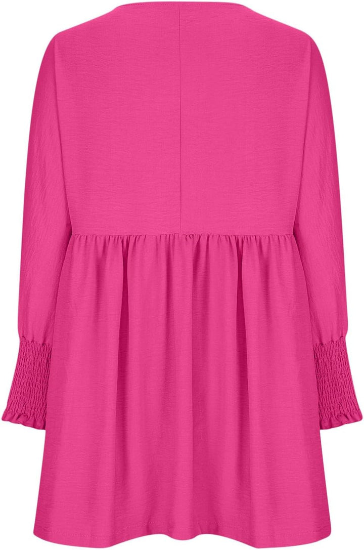 Novae Bloom Ruched Summer Day Dress For Womens Everyday Casual Wardrobe
