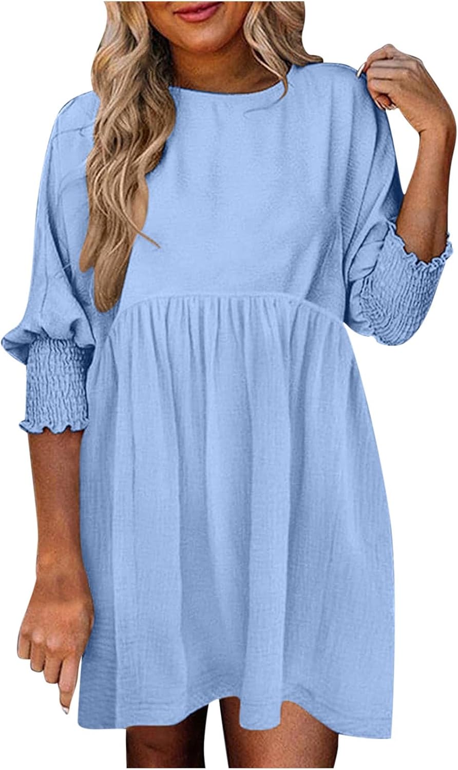 Novae Bloom Ruched Summer Day Dress For Womens Everyday Casual Wardrobe
