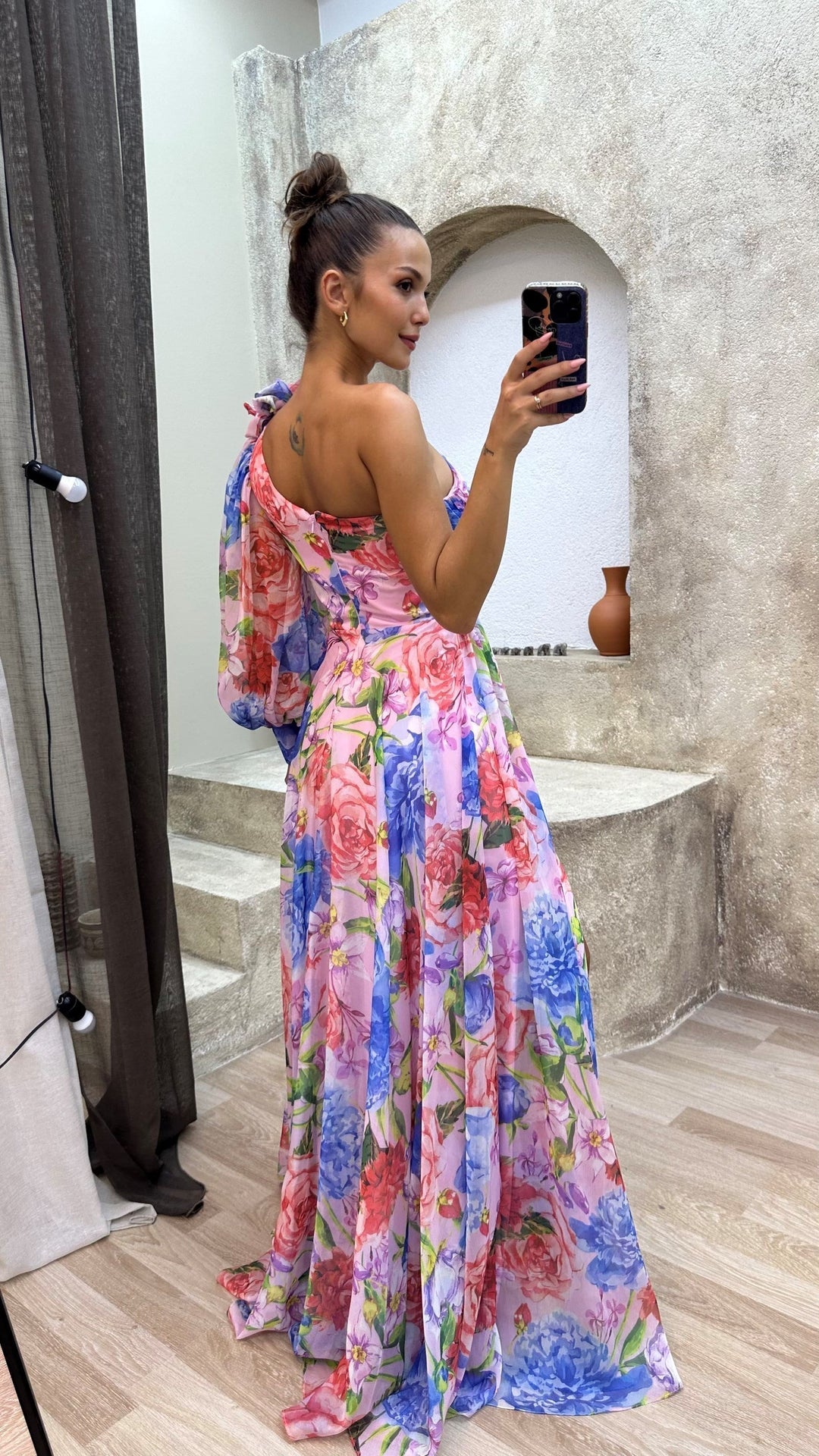 Astra Women’s Graceful Classic Floral Slit Maxi Dress