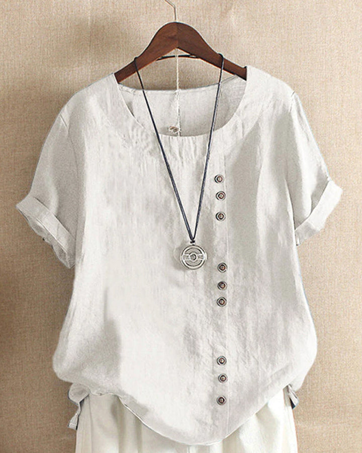 Luma Women's Summer Button Detailing Casual Blouse