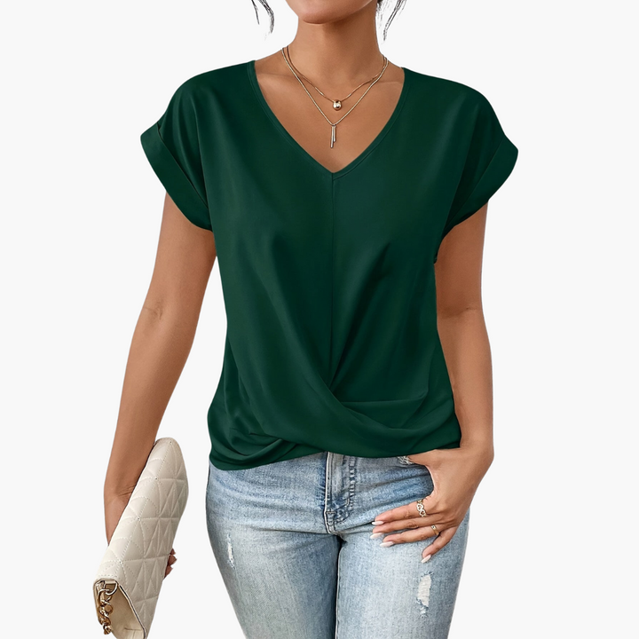 Aurelia Women Spring V-Neck Drape Top Collection Casual Wear