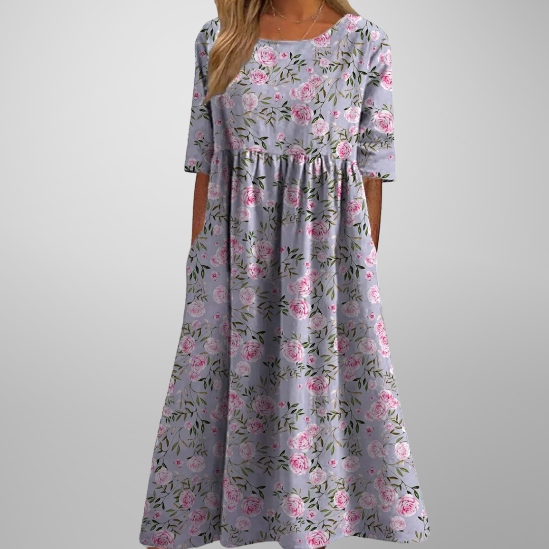 Nova Casual Flowery Midlength Dress Gown Wardrobe Collection