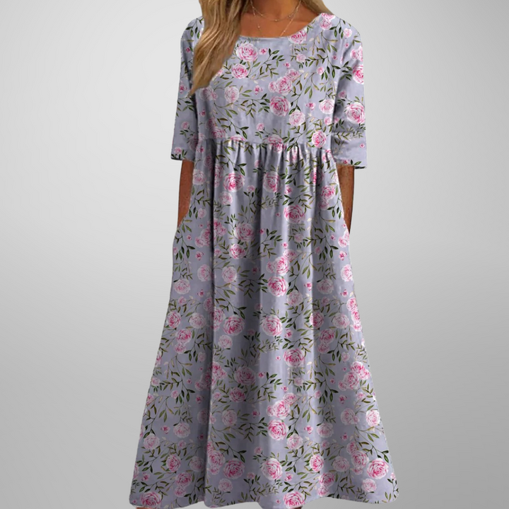 Nova Casual Flowery Midlength Dress Gown Wardrobe Collection