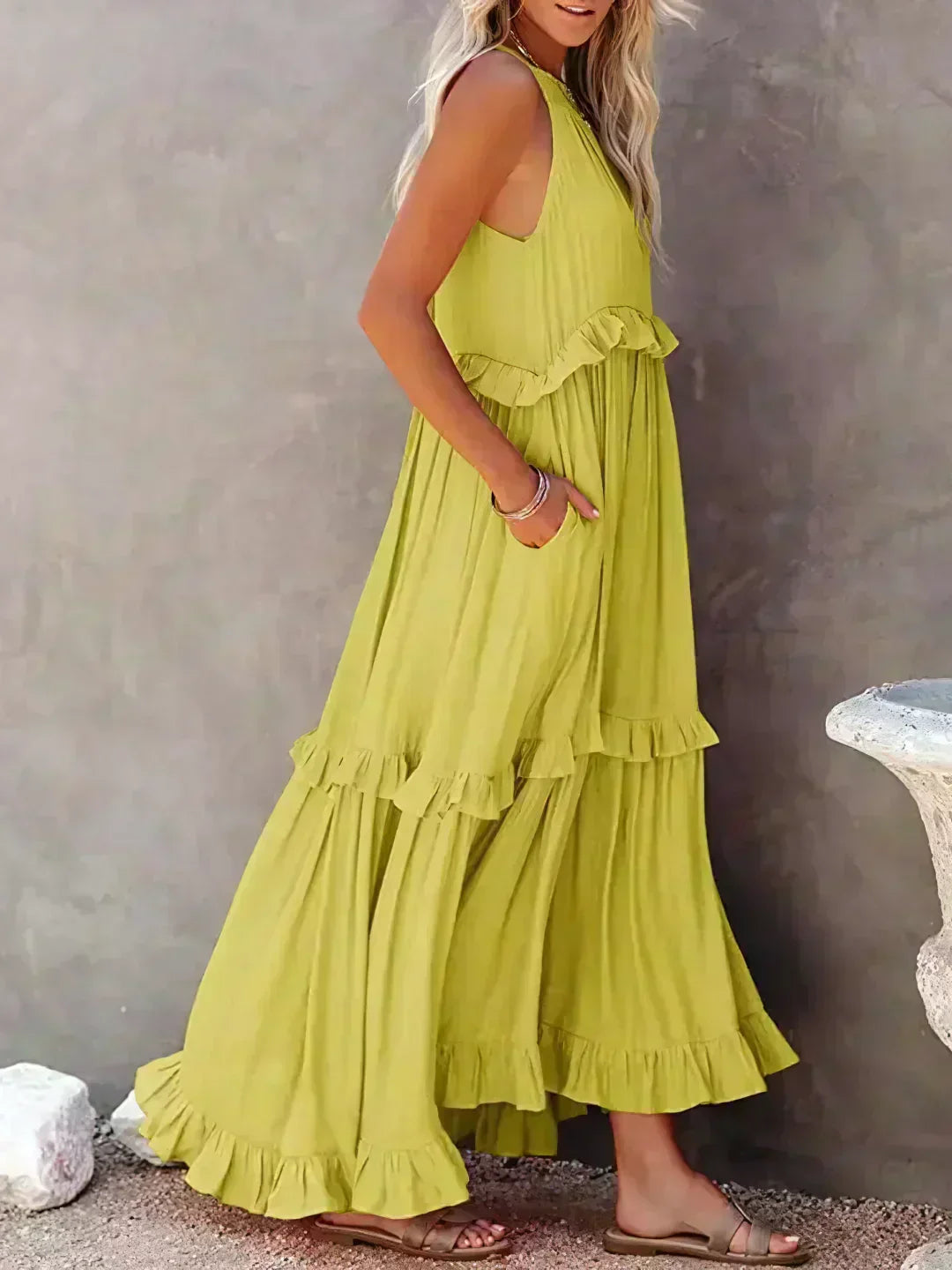 Elara Elegant Sleeveless Dress With Delicate Ruffles