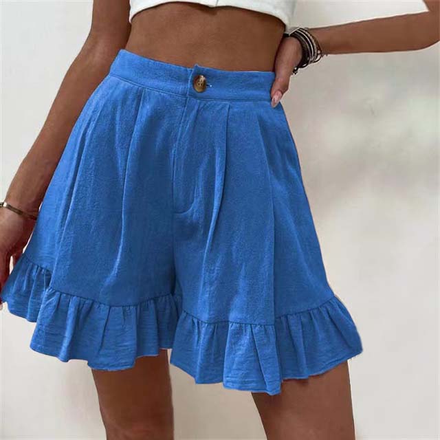 Luna Breezy Ruffle Hem Shorts For Everyday Summer Style