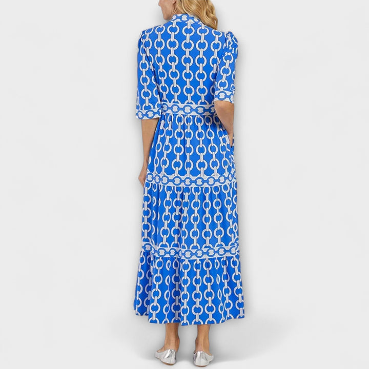Nova Midi Dress With Chain Pattern For Modern Wardrobe