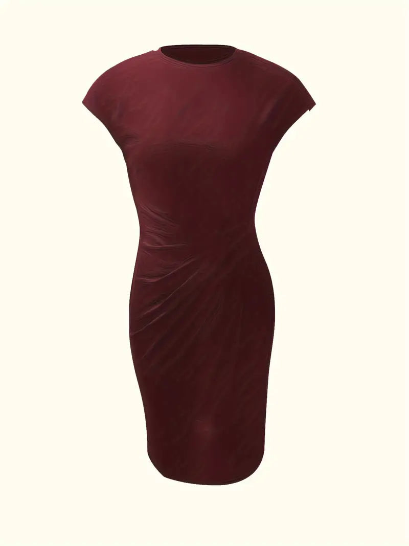 Astra Women's Classic Short Sleeve Bodycon Dress Deluxe