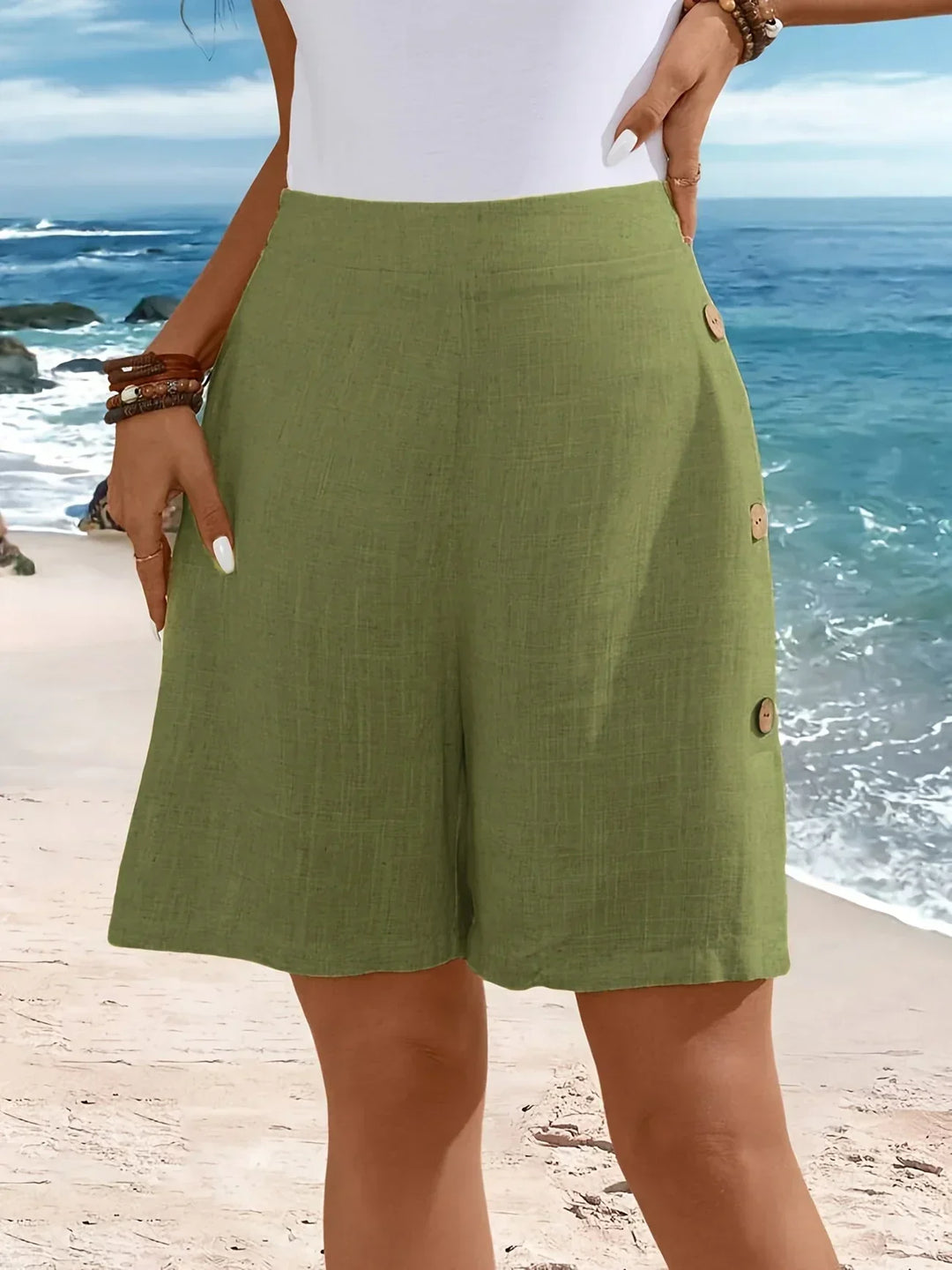 Arborfield Comfortable Shorts With Button Detailing