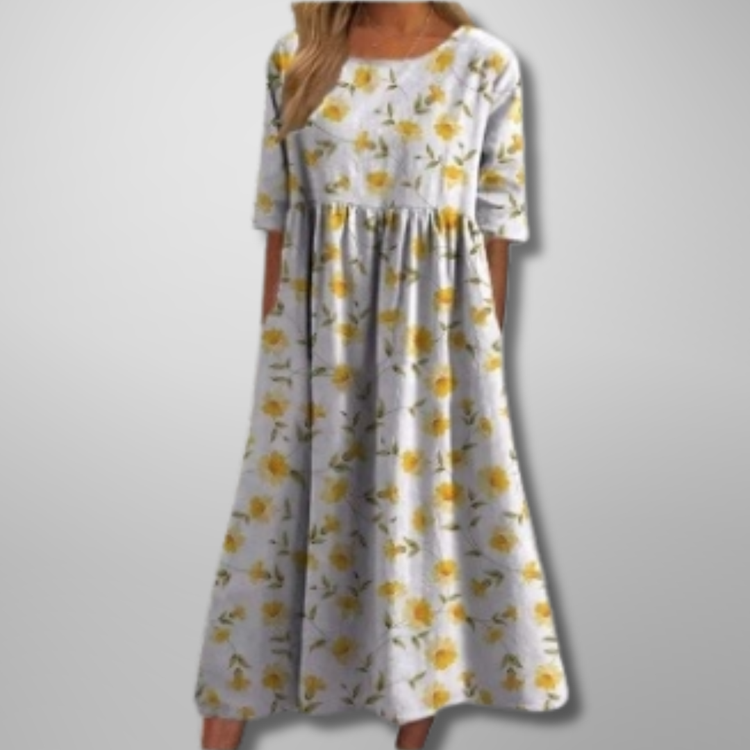 Nova Casual Flowery Midlength Dress Gown Wardrobe Collection