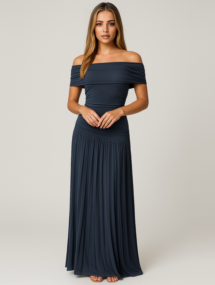 Marseille Women's Wedding Guest Pleated Maxi Dress