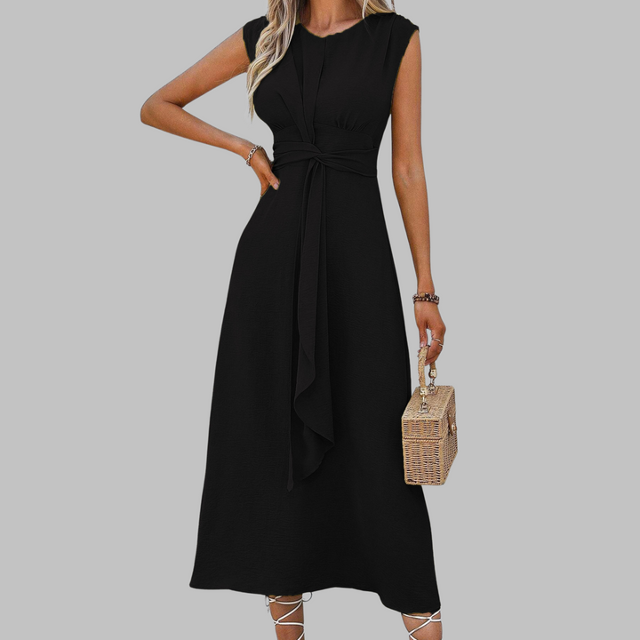 Averin Graceful Sleeveless Round-Neck Maxi Dress For Everyday Elegance