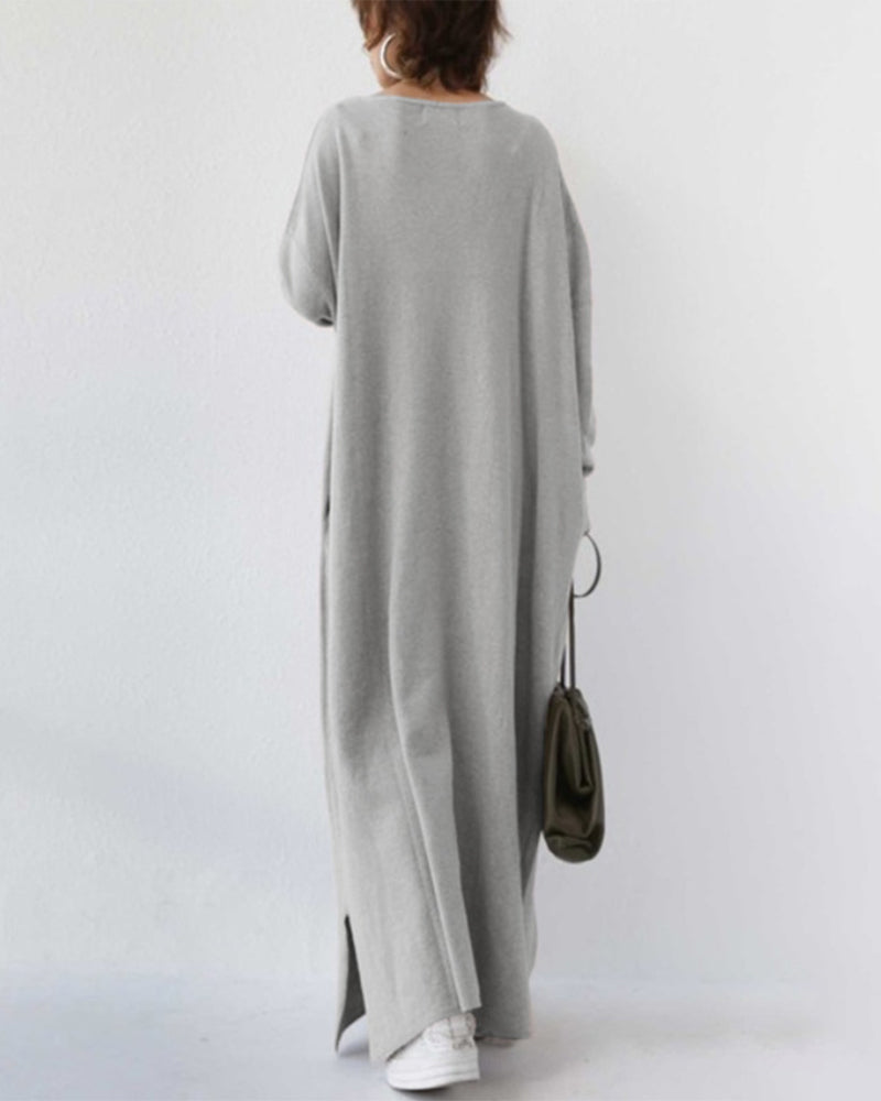 Elara Winter Maxi Dress For Women With Long Sleeves