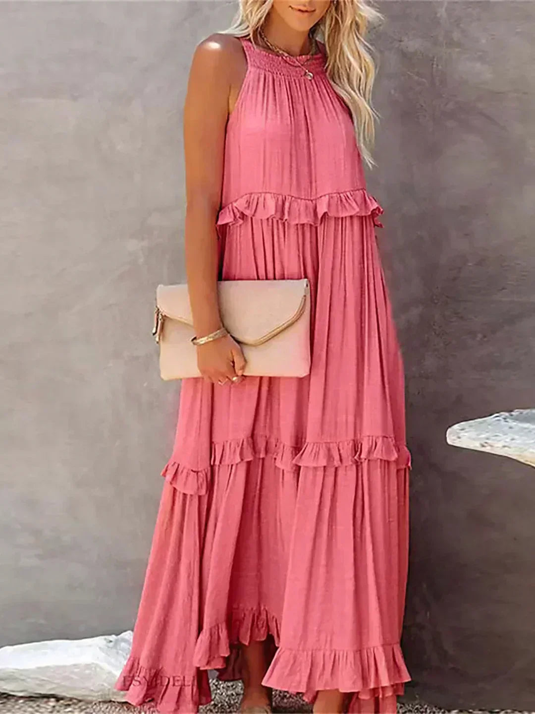 Elara Elegant Sleeveless Dress With Delicate Ruffles