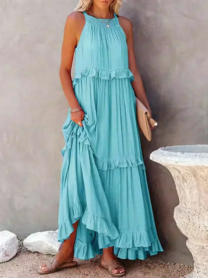 Elara Elegant Sleeveless Dress With Delicate Ruffles