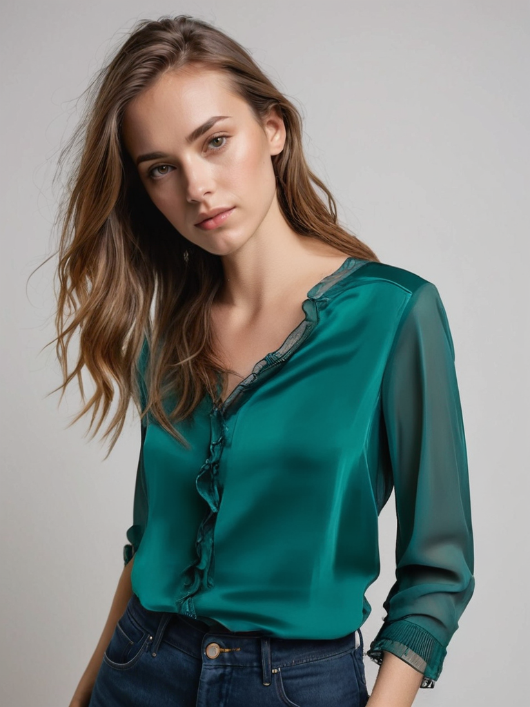Nova Women Timeless Elegant Long Sleeve Ruffle Blouse
