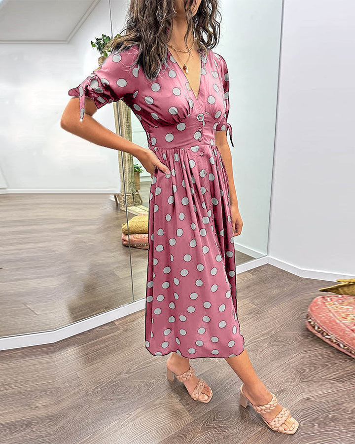 Larkhaven Elegant Polka Dot Dress For Women Everyday Casual Office Wear