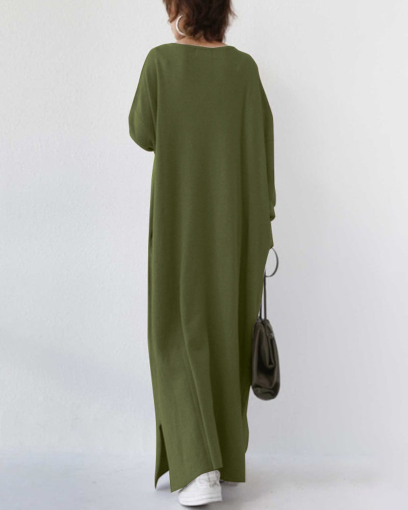 Elara Winter Maxi Dress For Women With Long Sleeves
