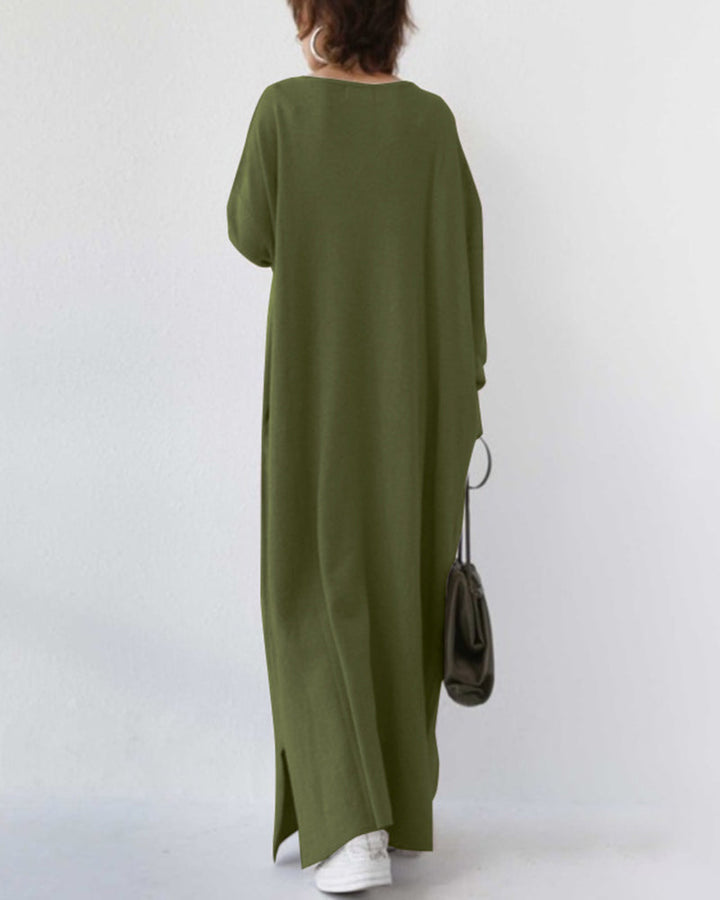 Elara Winter Maxi Dress For Women With Long Sleeves