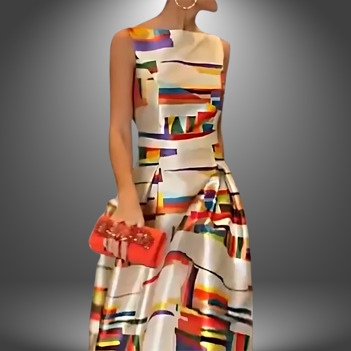 Aurelia Elegant Colorblock Maxi Dress For Women’s Wardrobe