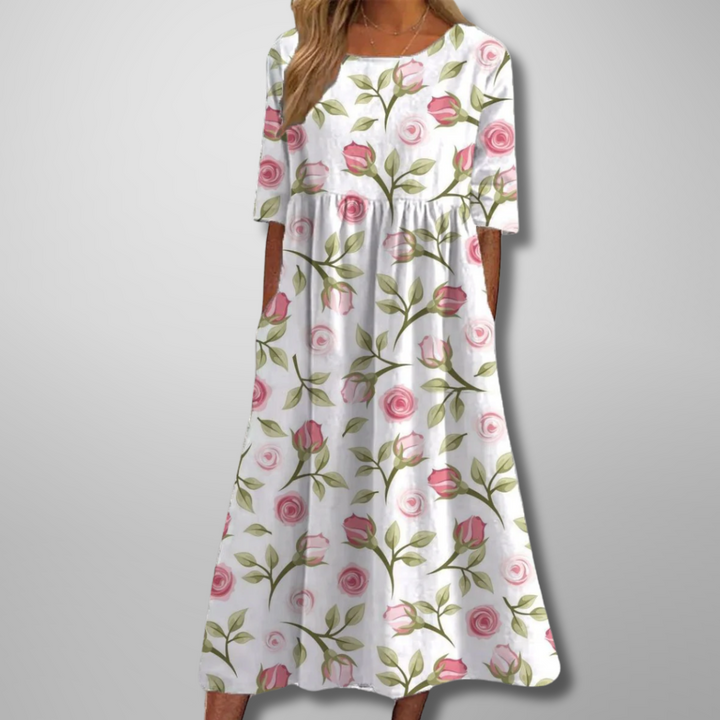 Nova Casual Flowery Midlength Dress Gown Wardrobe Collection