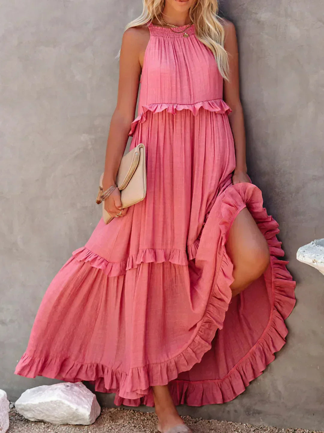 Elara Elegant Sleeveless Dress With Delicate Ruffles