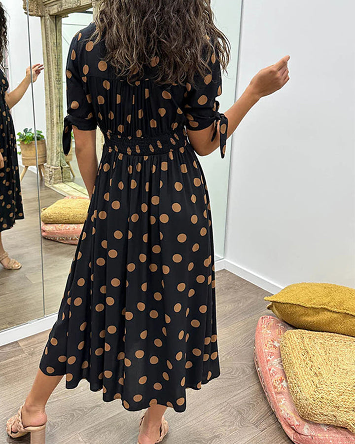 Larkhaven Elegant Polka Dot Dress For Women Everyday Casual Office Wear