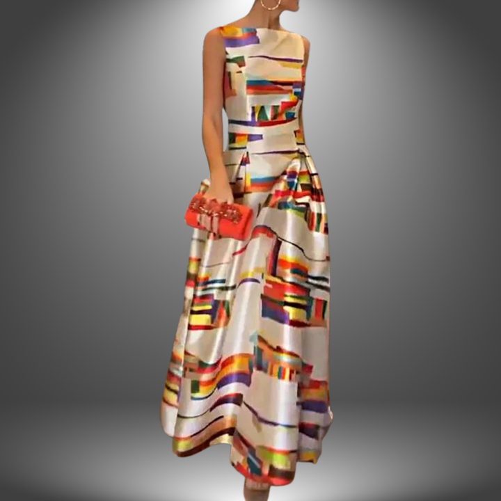 Aurelia Elegant Colorblock Maxi Dress For Women’s Wardrobe