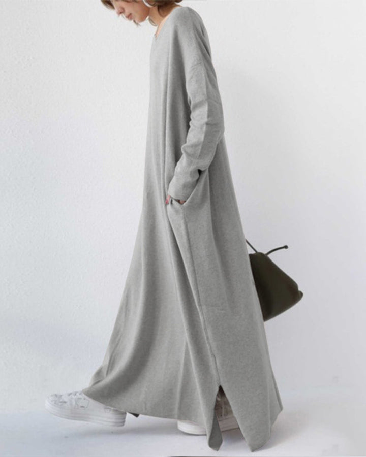 Elara Elegant Winter Maxi Dress For Women With Long Sleeves And Flattering Fit