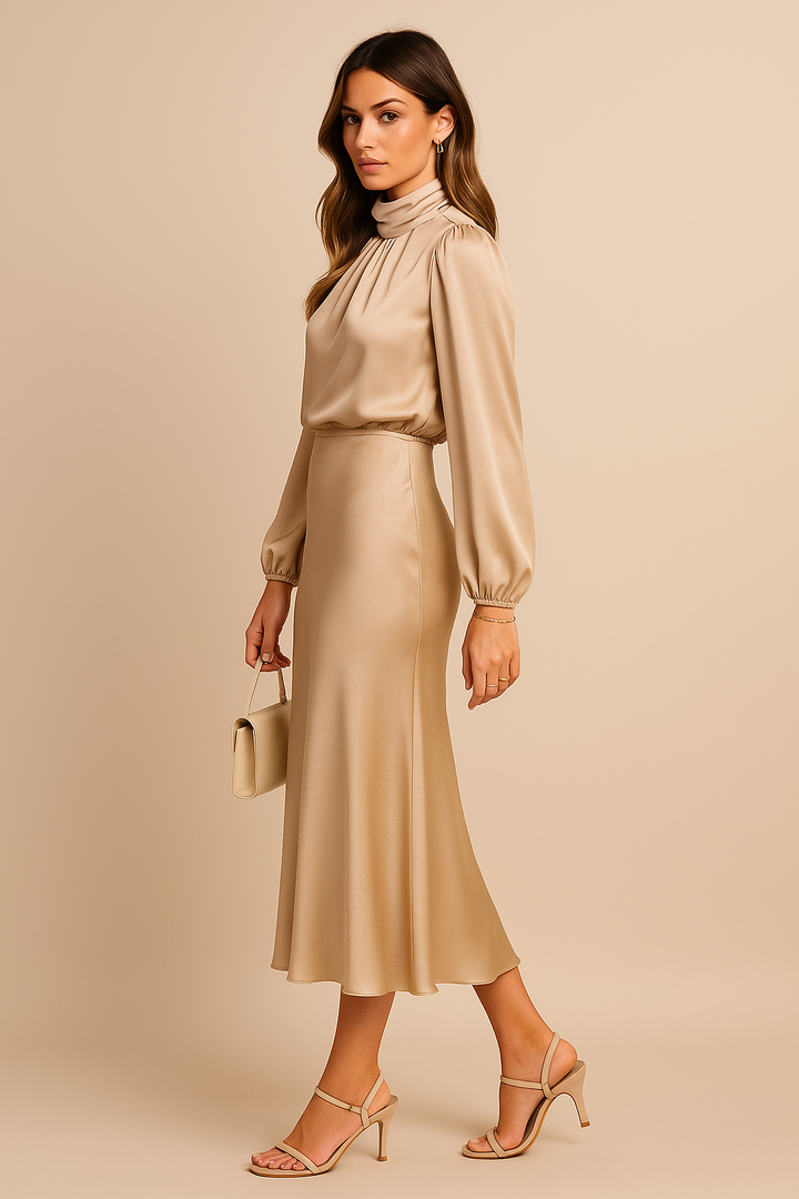 Astra High Waist Midi Dress For Women Everyday Wear