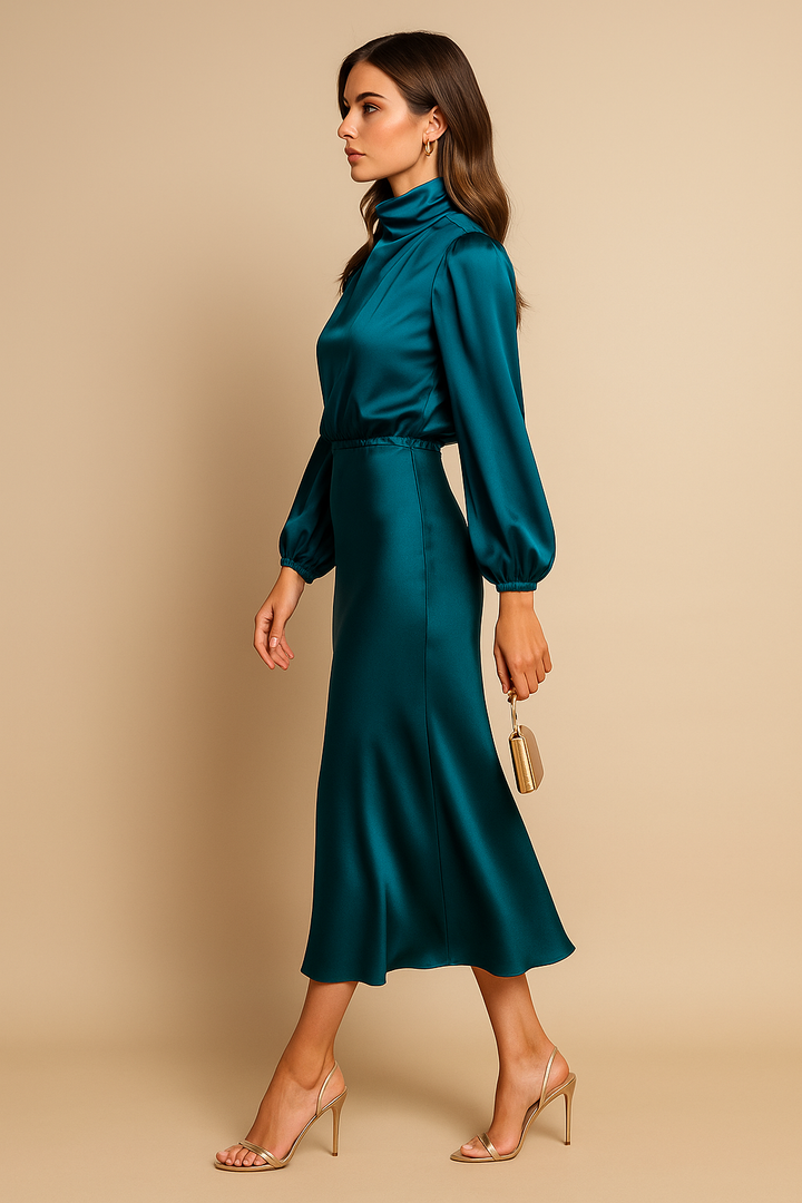 Astra High Waist Midi Dress For Women Everyday Wear